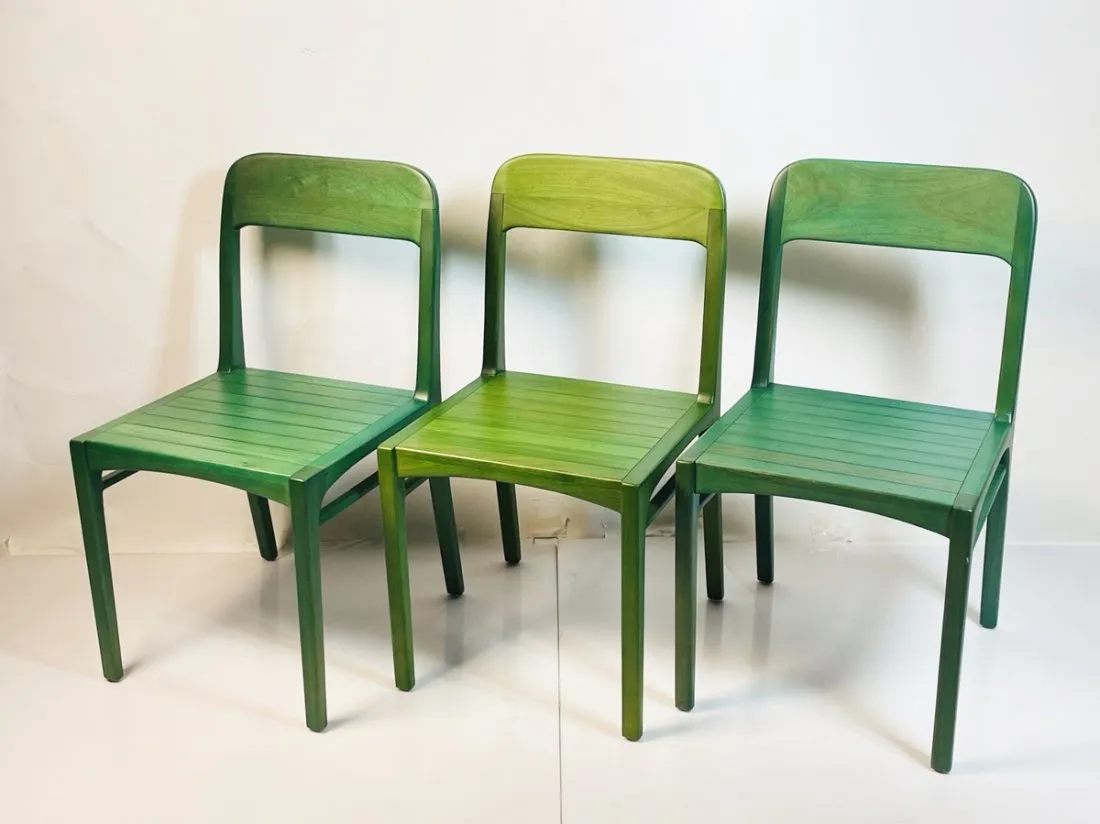 Set of three side chairs made in Brazil by Aristeau Pires, signed. Image courtesy of Cain Modern Auctions. 
