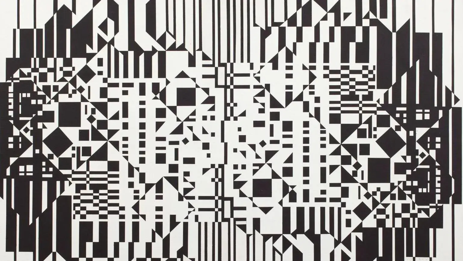 Victor Vasarely (1906-1997), Bi-Syrom, 1956/76, acrylic on canvas, 71 x 108 cm/27.95 x 42.51 in (detail). Estimate: €80,000/120,000
