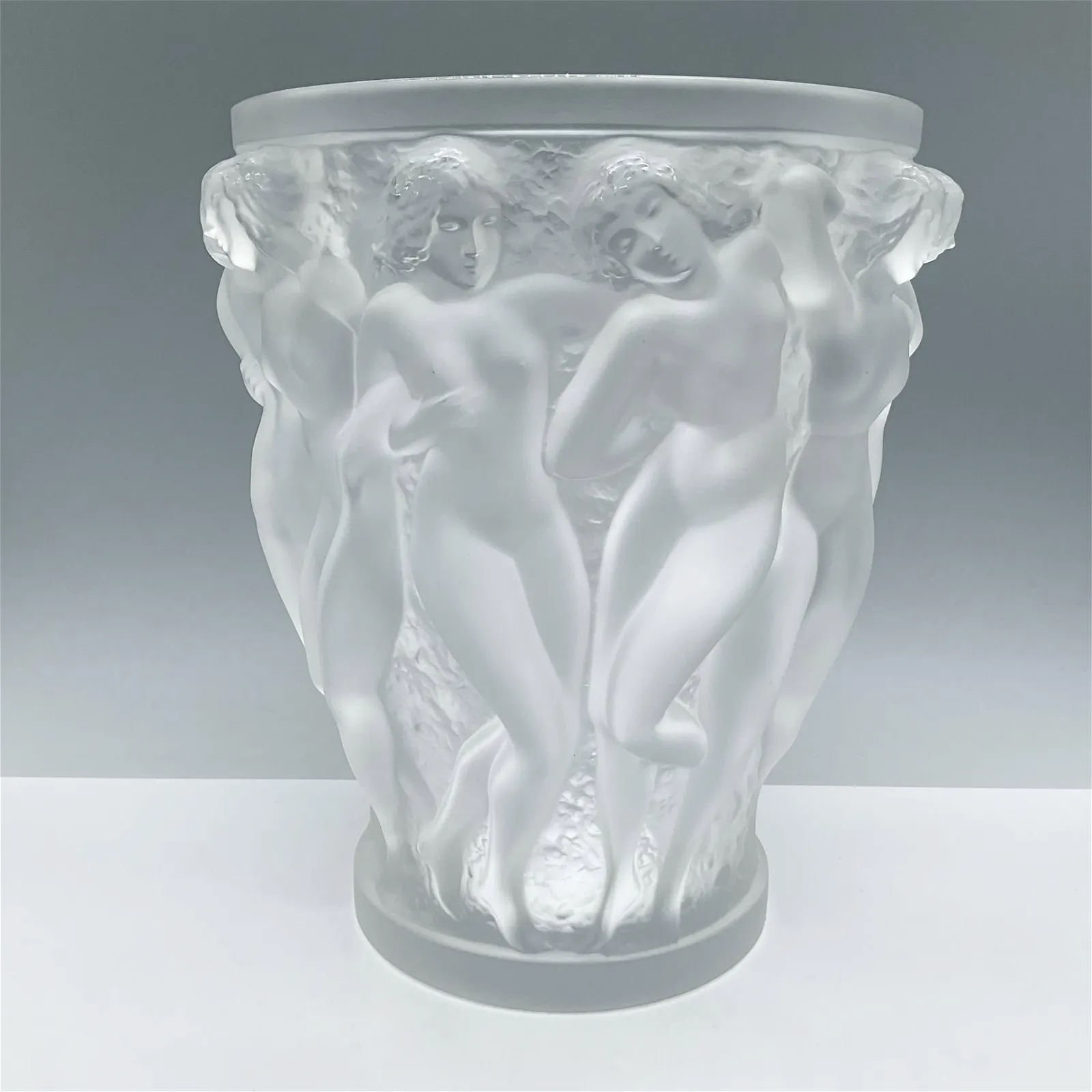 Lalique Crystal Art Deco Vase, Bacchantes