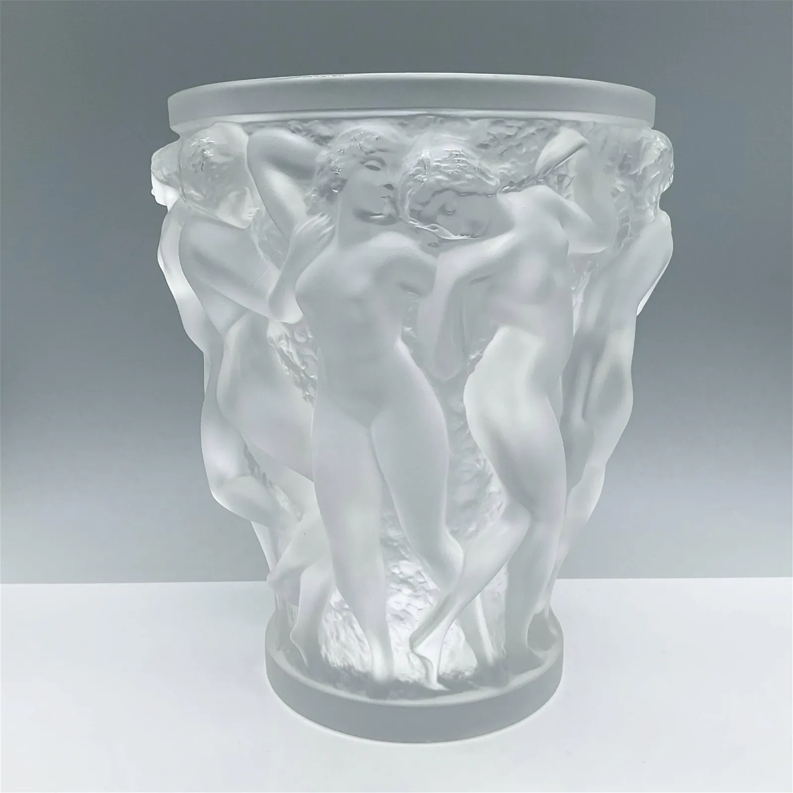 Lalique Crystal Art Deco Vase, Bacchantes