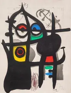 Joan Miro (Spanish, 1893-1983) La Captive Aquatint and Carborundum Etching