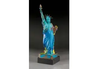 Peter Max 'Liberty' 1990 - Rare Unique Hand Painted Bronze Sculpture