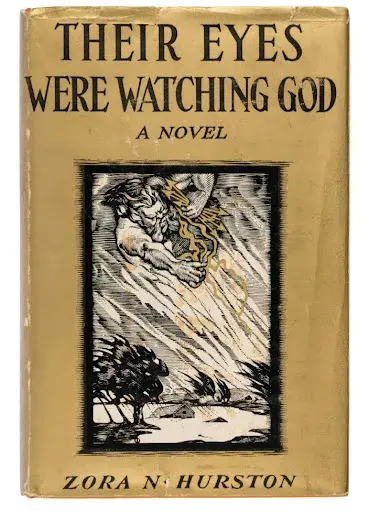 Lot #244, a first edition of Zora Neale Hurston's Their Eyes Were Watching God, was estimated at $10,000 to $15,000 and sold for $38,100 in this fine books and manuscripts auction. Image courtesy of FREEMAN’S | Hindman. 
