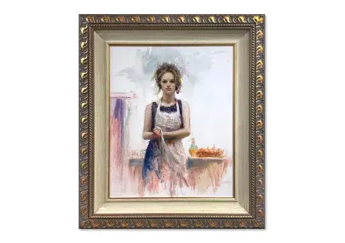 Pino (1939-2010) Title: Ester (Framed Original Oil Painting on Board, Hand Signed with Letter of Authenticity.)