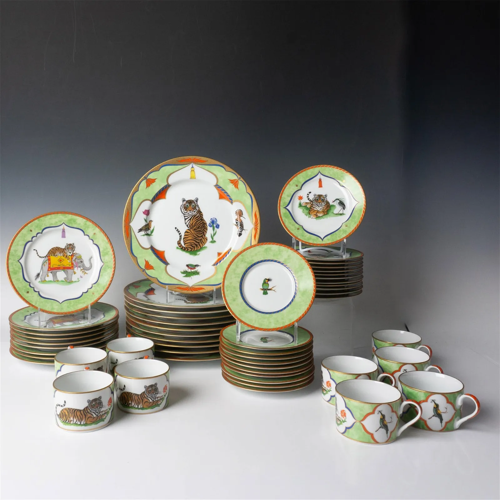 52pc Lynn Chase Design Plates Tiger Raj