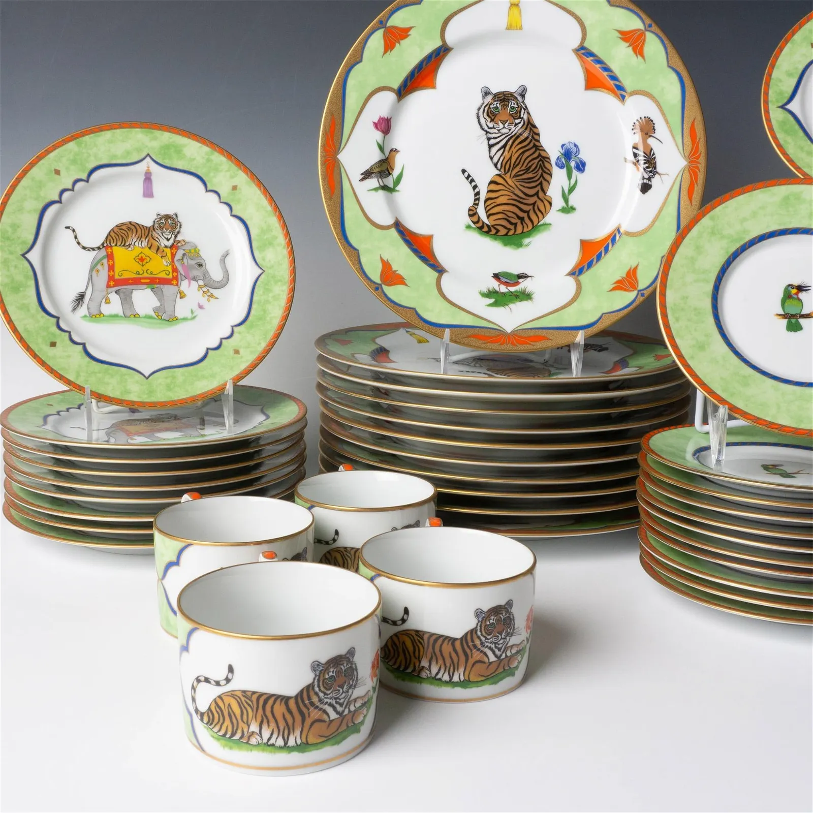 52pc Lynn Chase Design Plates Tiger Raj