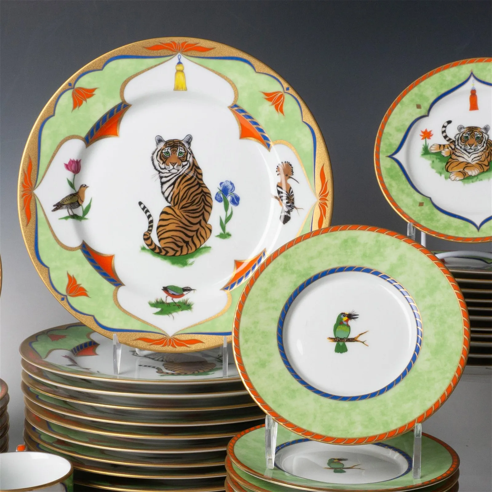 52pc Lynn Chase Design Plates Tiger Raj