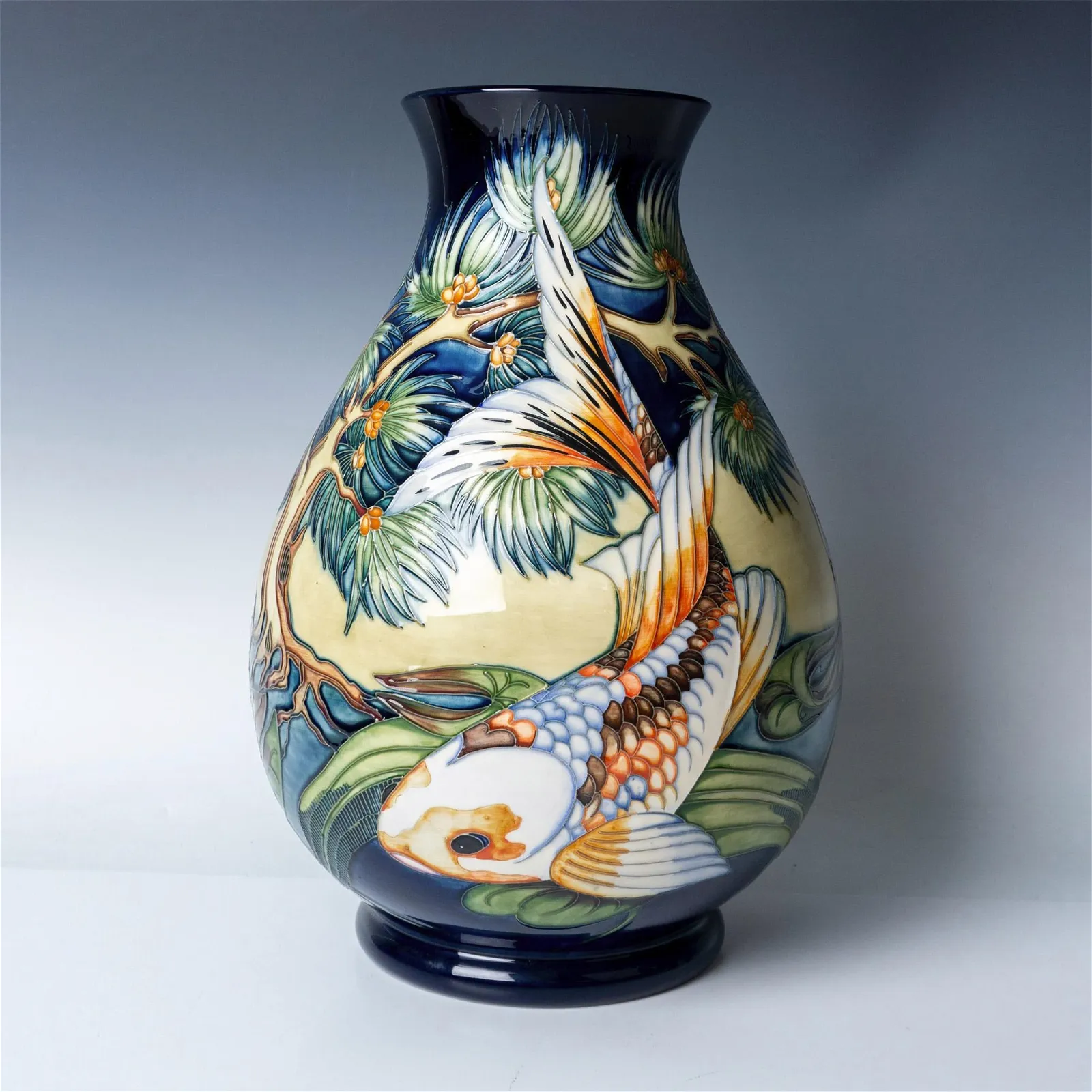 Moorcroft by Philip Gibson Vase, Quiet Waters, Signed