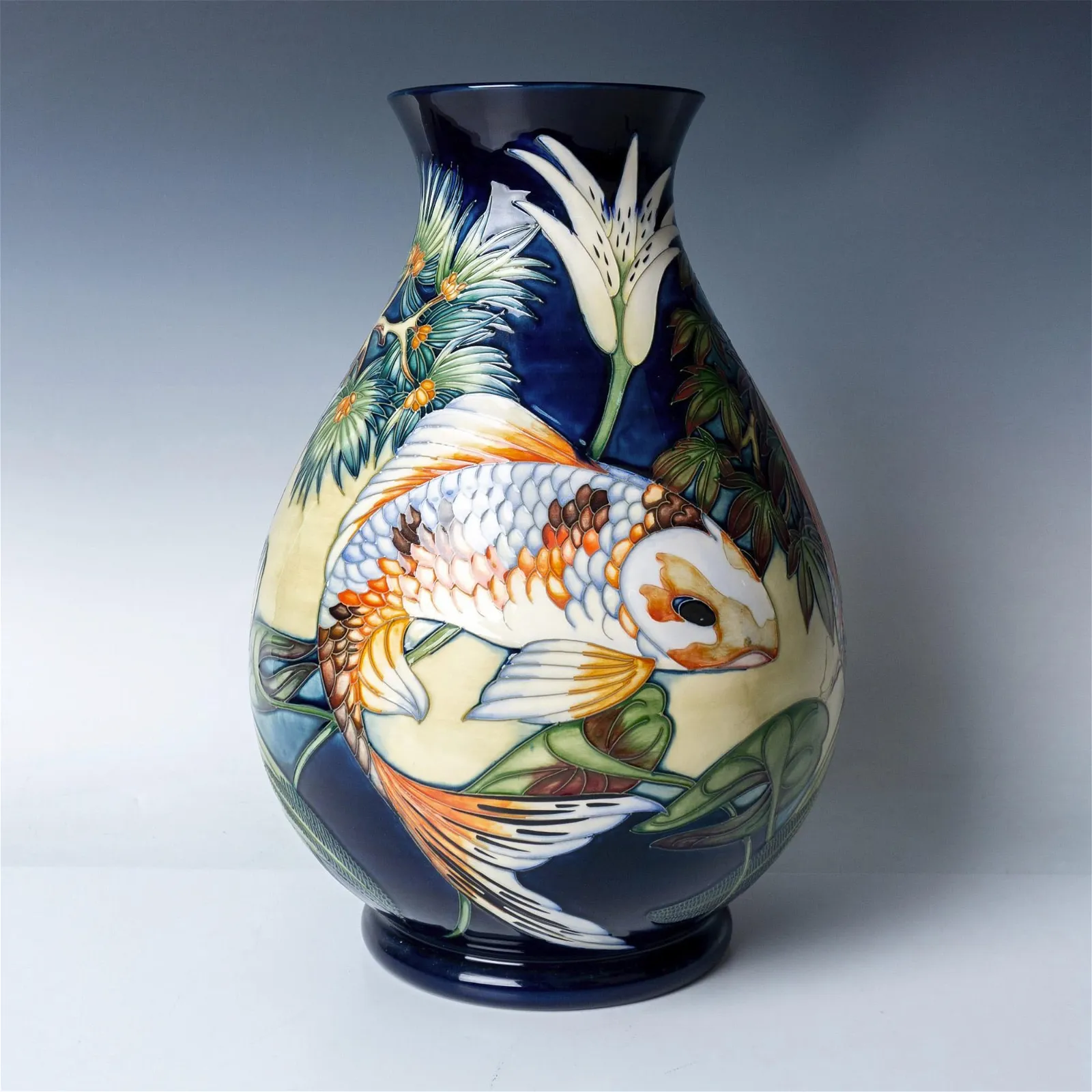 Moorcroft by Philip Gibson Vase, Quiet Waters, Signed