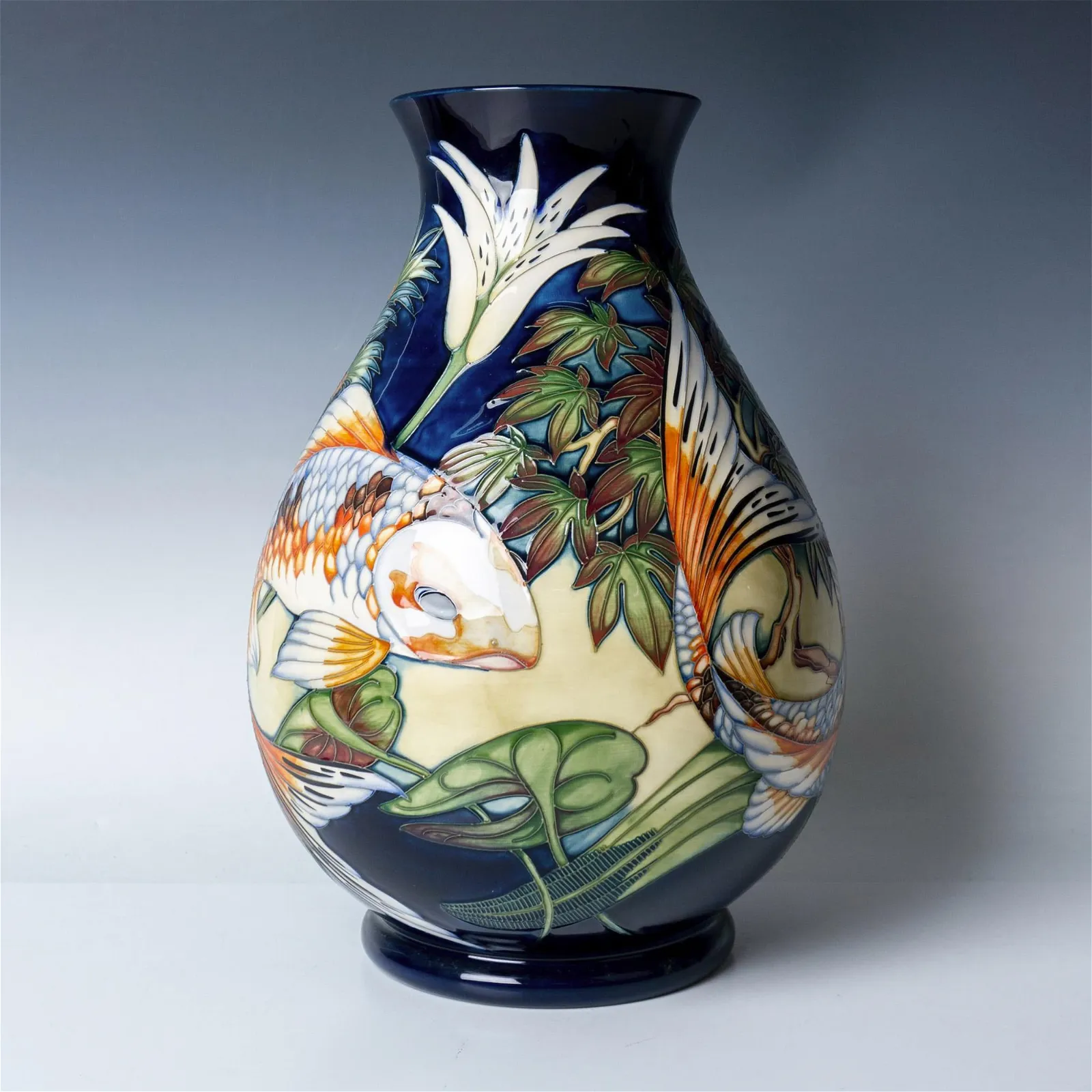 Moorcroft by Philip Gibson Vase, Quiet Waters, Signed