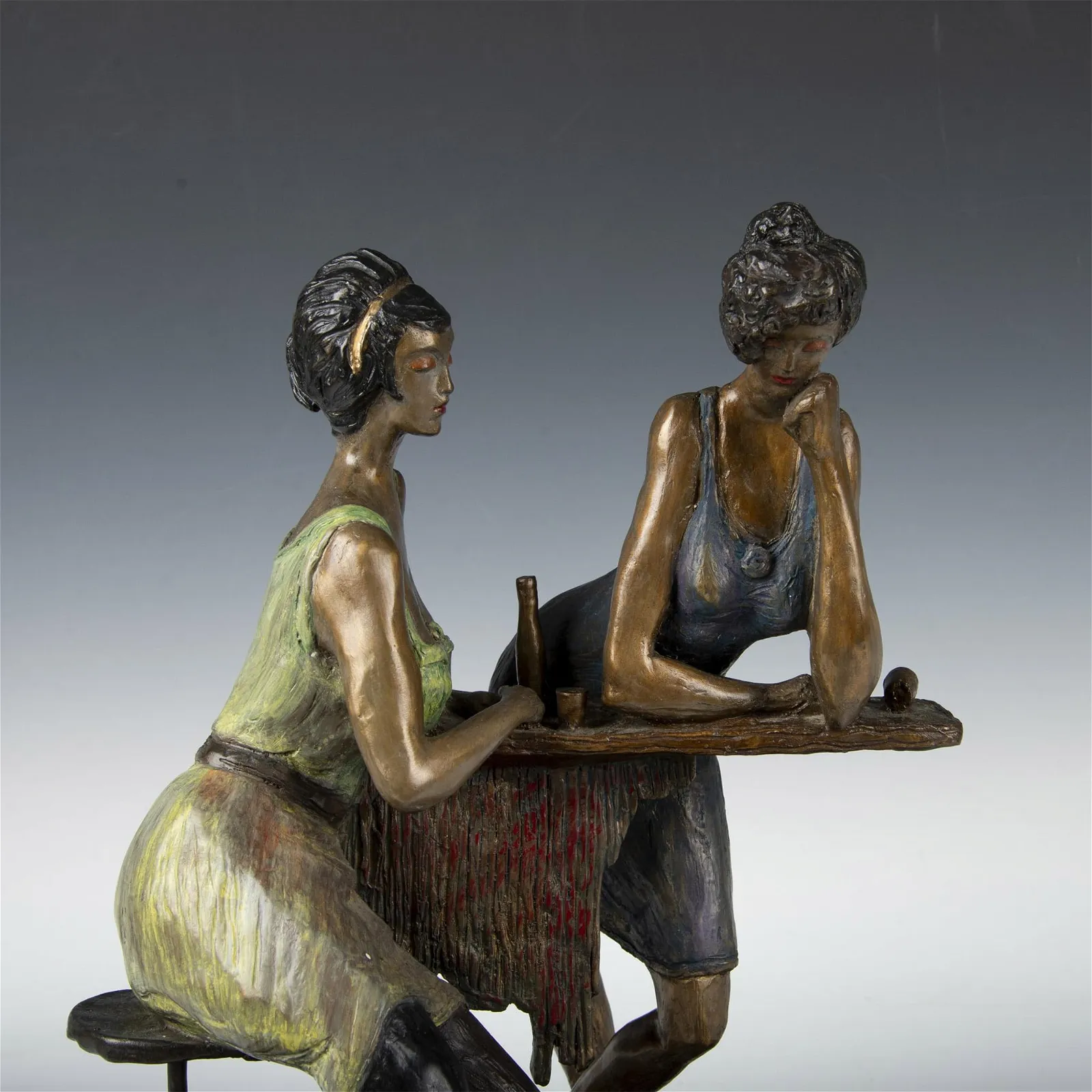 Itzchak Tarkay Bronze Statue, Ladies at the Bar