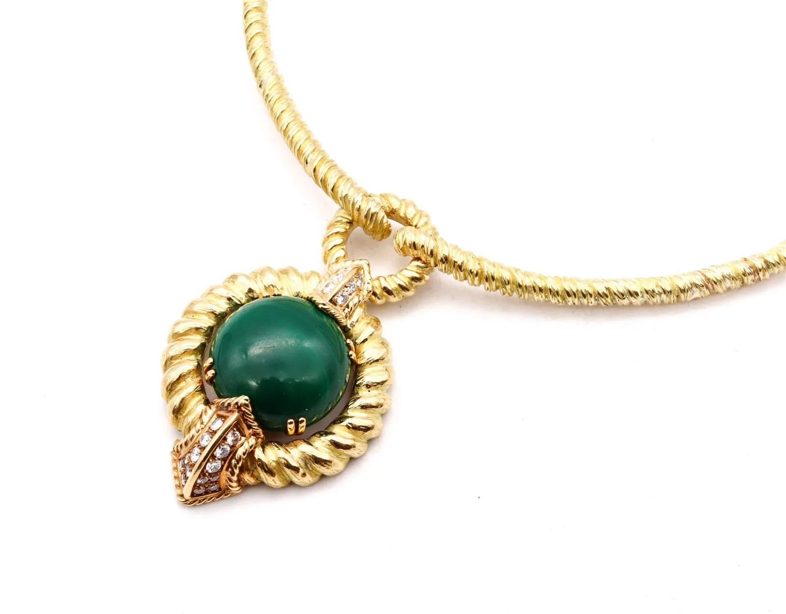 Chaumet 1960 Paris Complete Boxed Suite In 18Kt With 62.56 Cts In Diamonds And Malachite