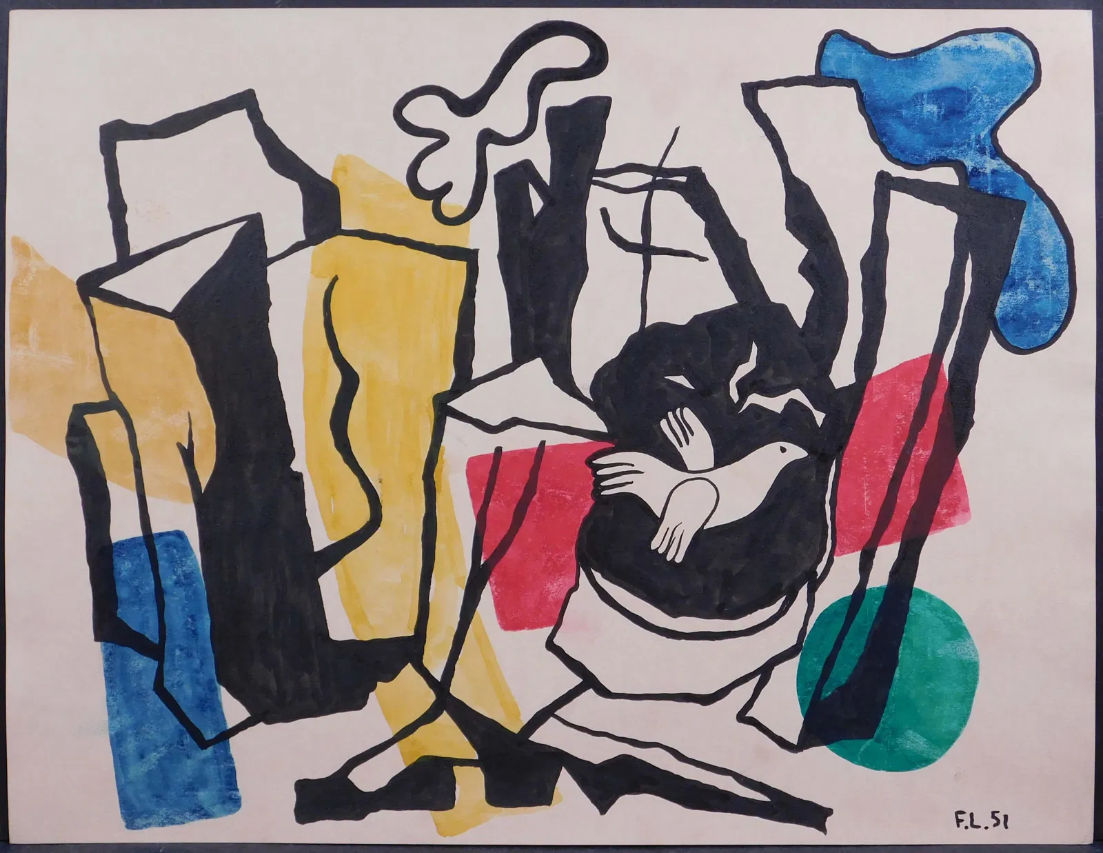 Fernand Leger, Attributed: Oiseau et troncs d