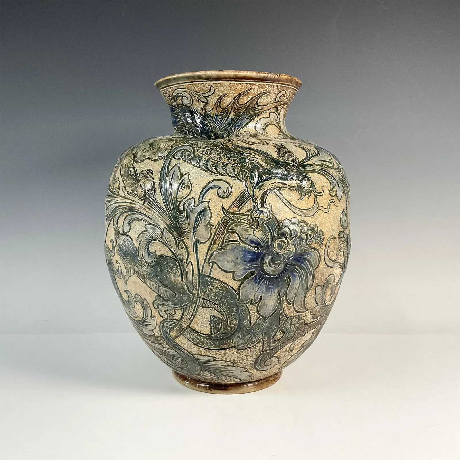 Martin Brothers Stoneware Grotesque Mythical Creatures Vase