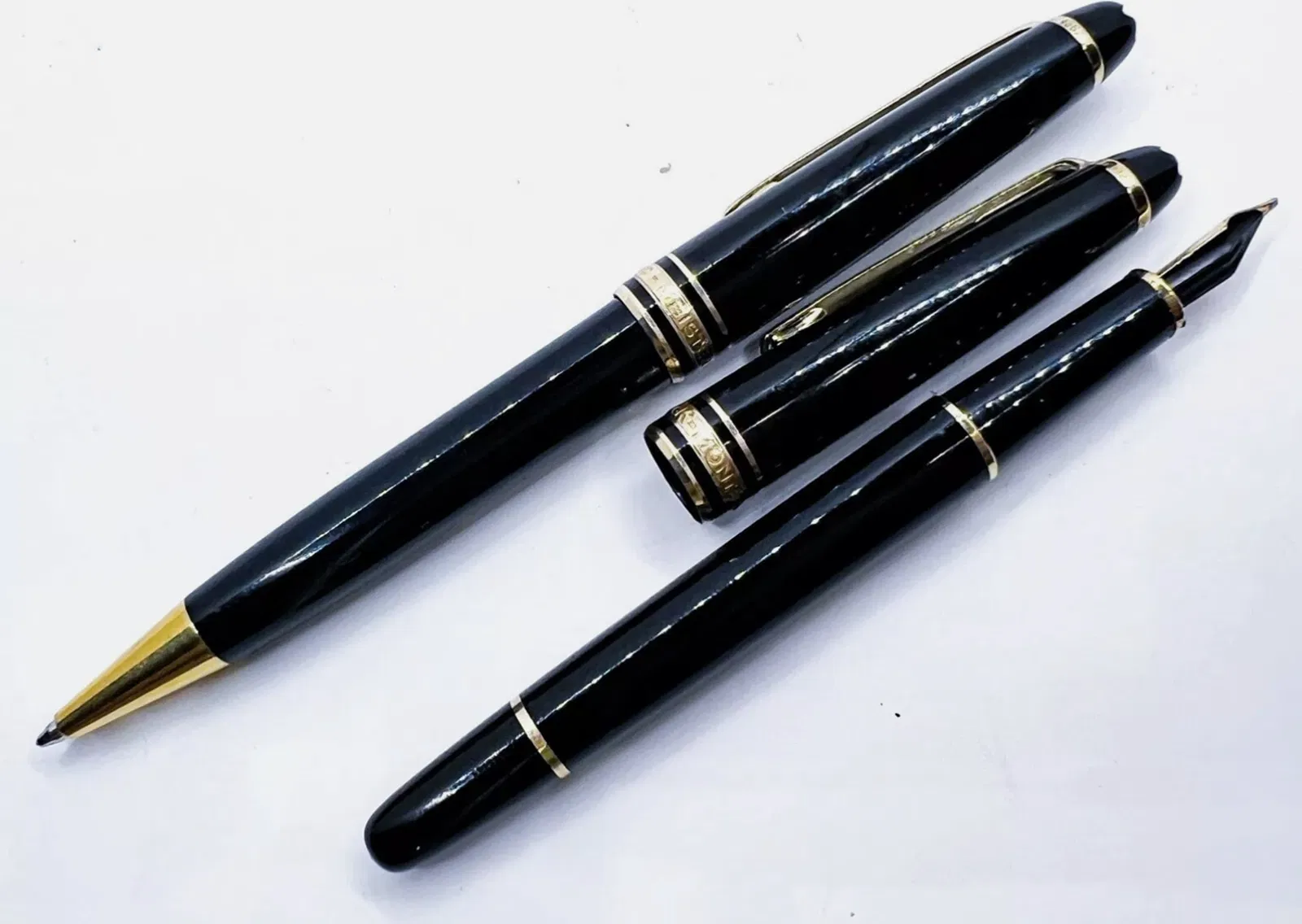 Montblanc Meisterstuck 2pcs Set Box Fountain Pen 14k Gold 585 Nib Ballpoint Pen