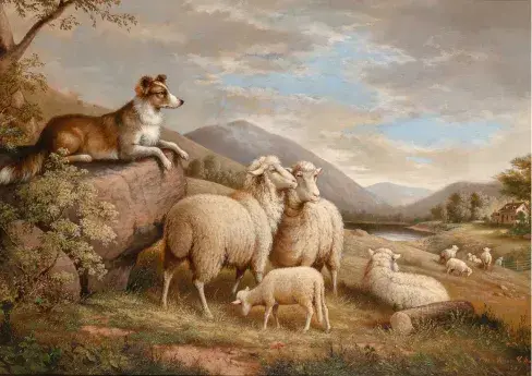 Susan Catherine Moore Waters Guarding the Sheep