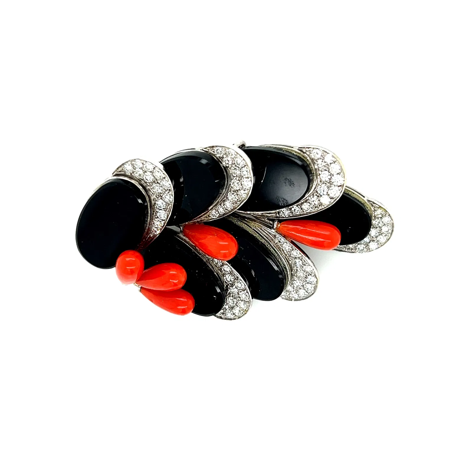 Stefan Hafner 18k Demi Parure Diamond, Coral, Onyx