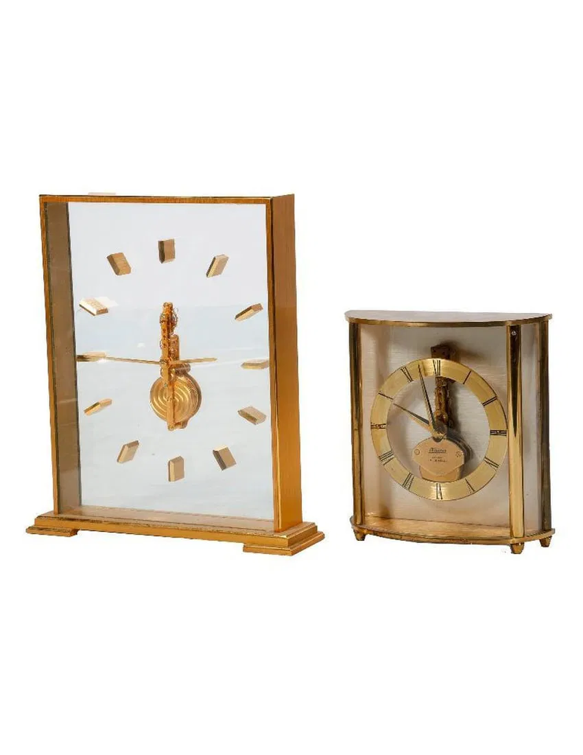 Jaeger-LeCoultre Brass Mantel Clock, with another