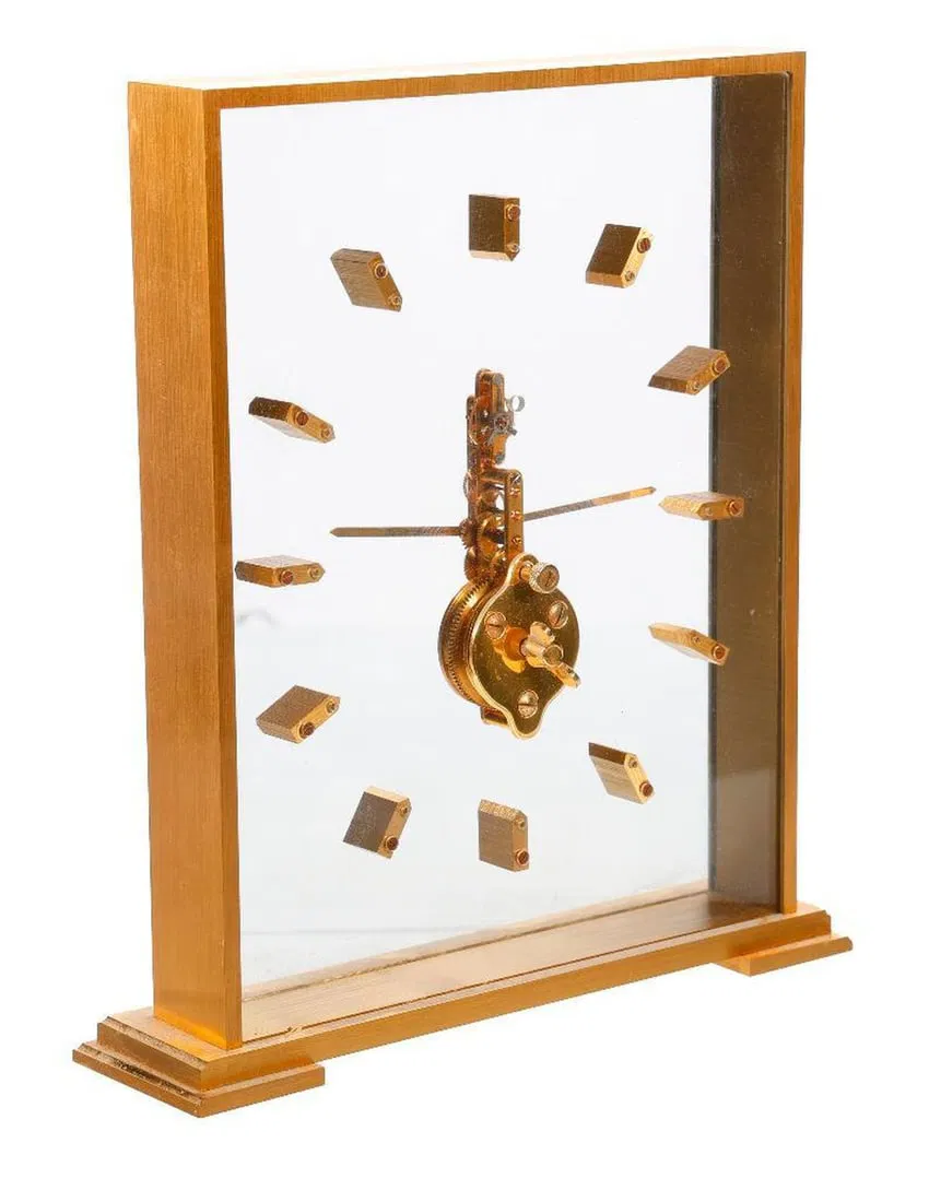 Jaeger-LeCoultre Brass Mantel Clock, with another