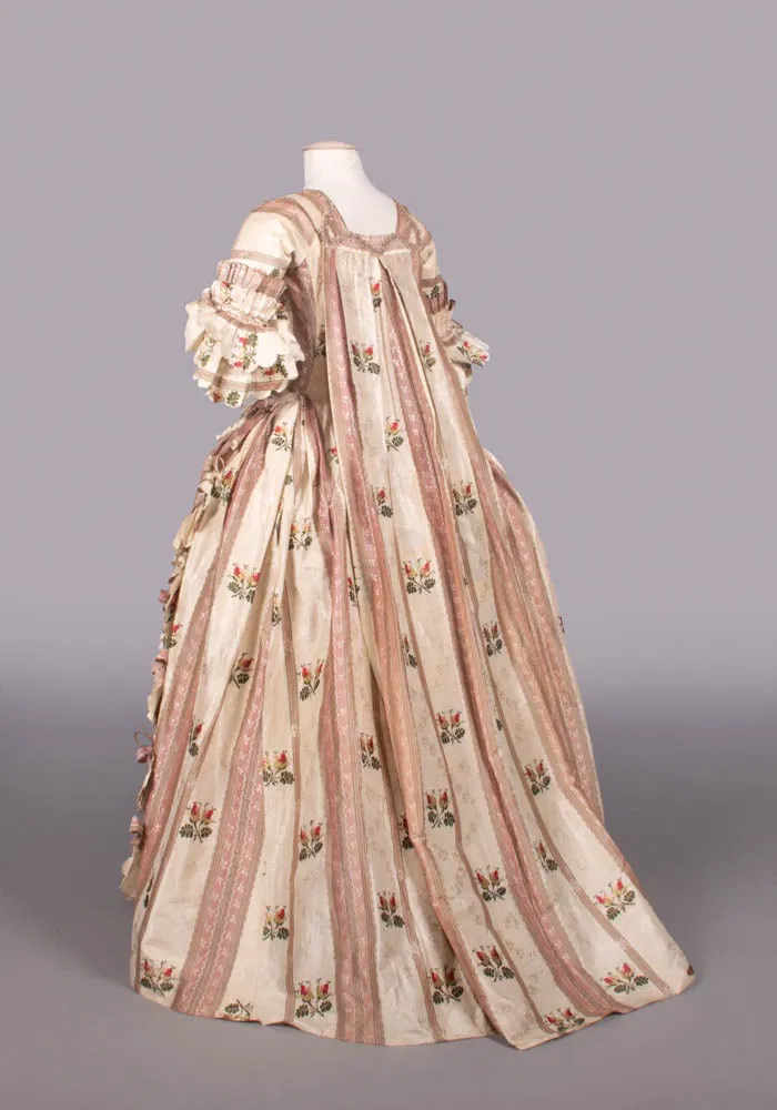 Robe A La Francaise & Original Petticoat, C. 1750