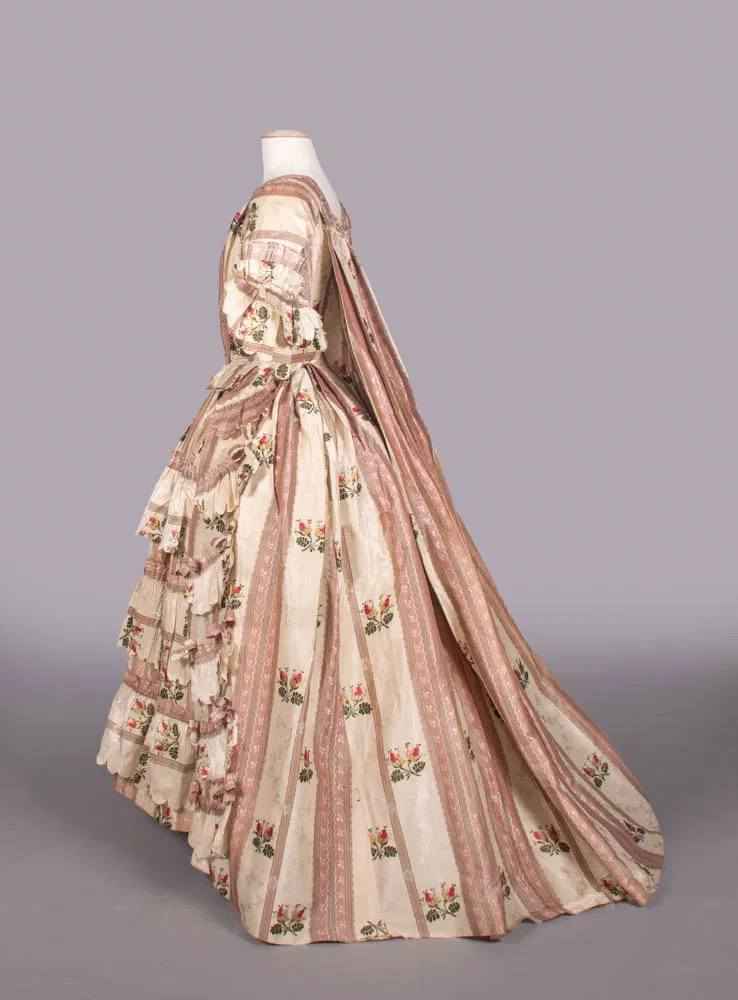 Robe A La Francaise & Original Petticoat, C. 1750