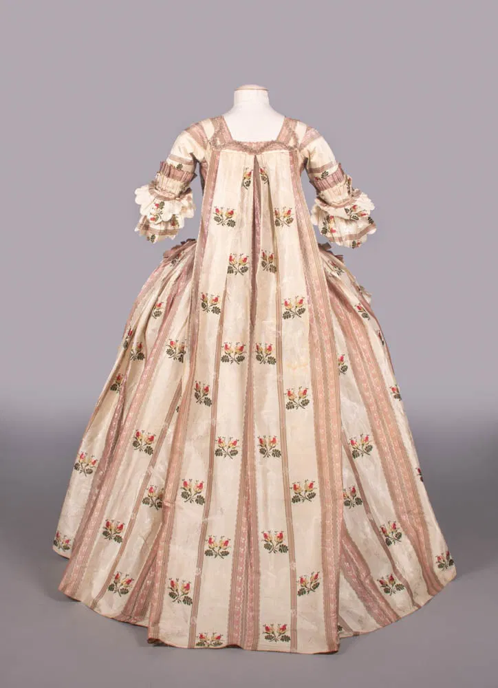 Robe A La Francaise & Original Petticoat, C. 1750