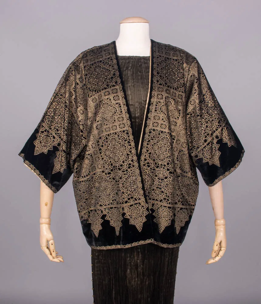 Fortuny Stenciled Velvet Evening Jacket, Italy, 1930s