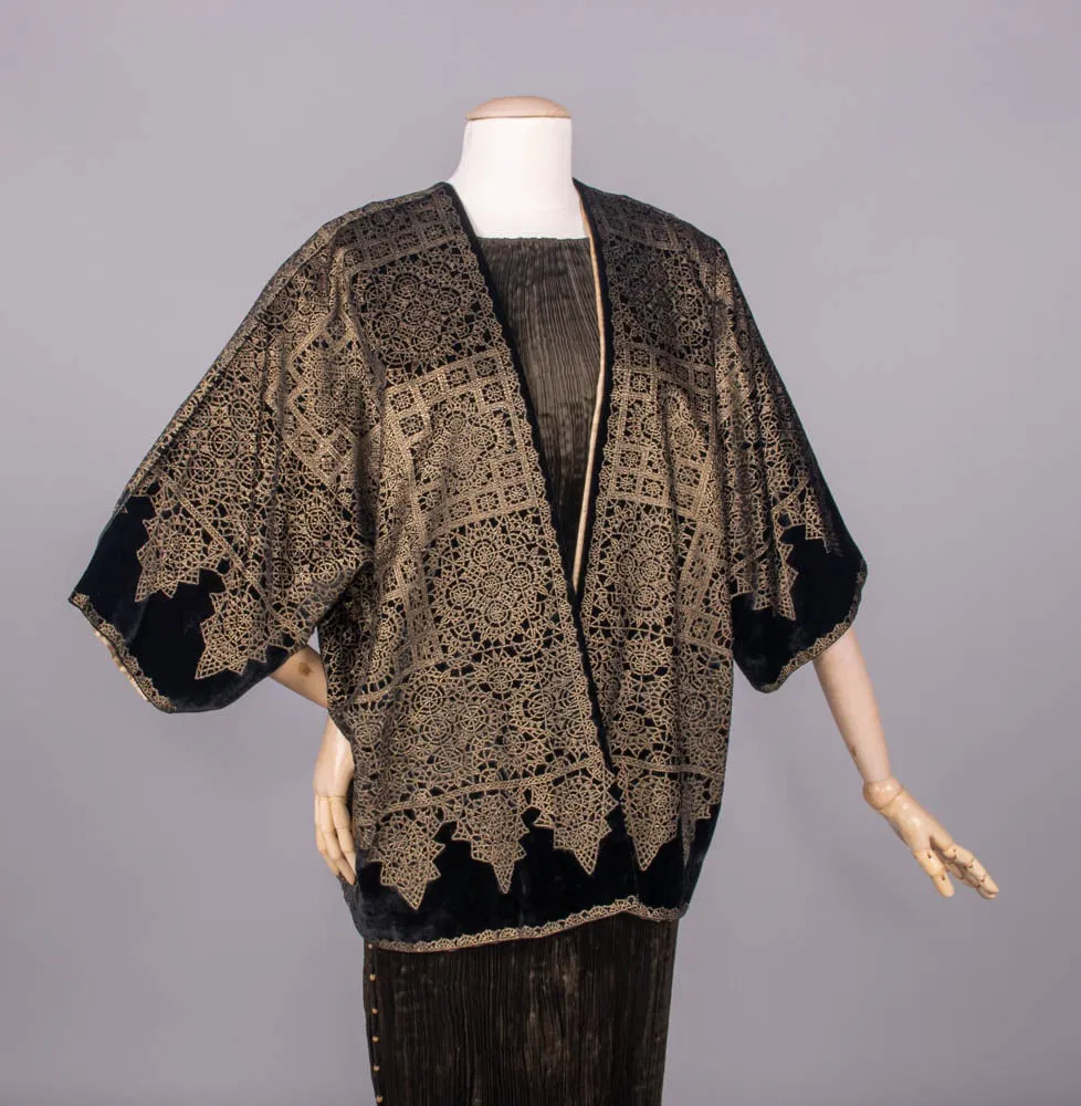 Fortuny Stenciled Velvet Evening Jacket, Italy, 1930s