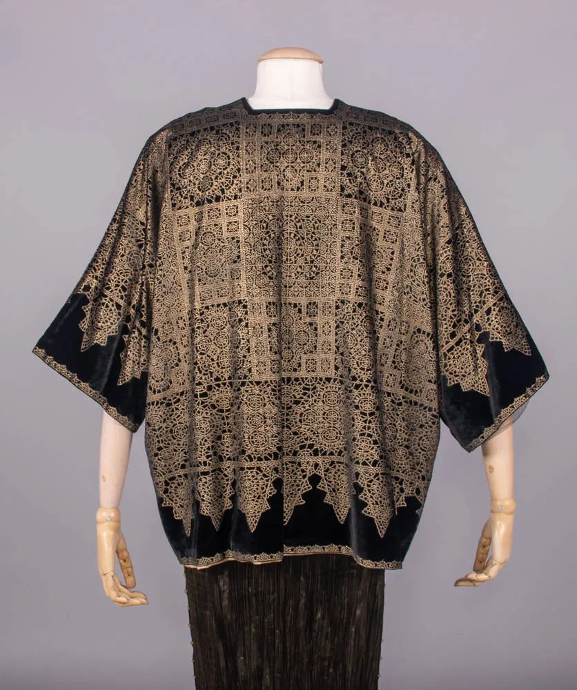 Fortuny Stenciled Velvet Evening Jacket, Italy, 1930s