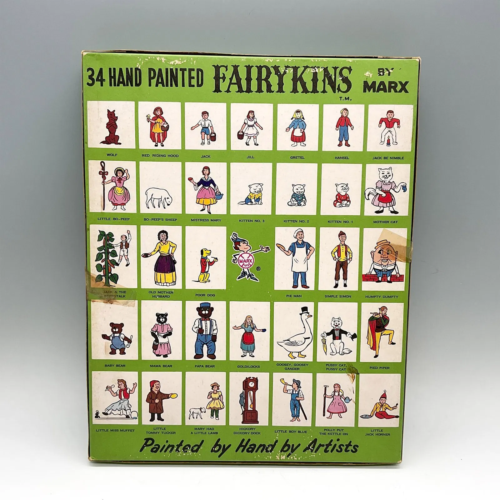 1962 Marx Toys 32 Fairykins Figurine Toy Set In Box