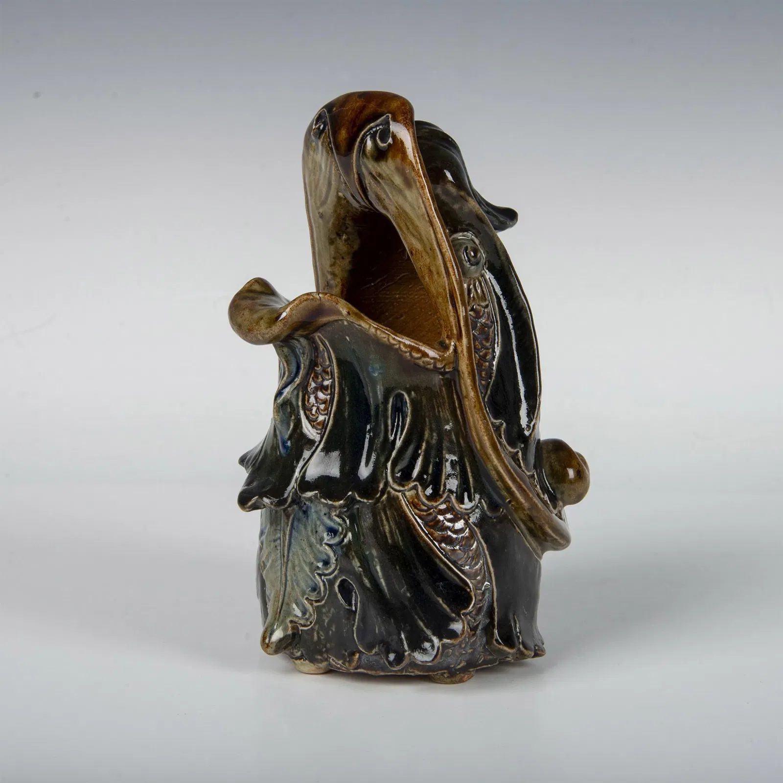 Rare Martin Brothers Pottery Grotesque Dragon Spoon Warmer