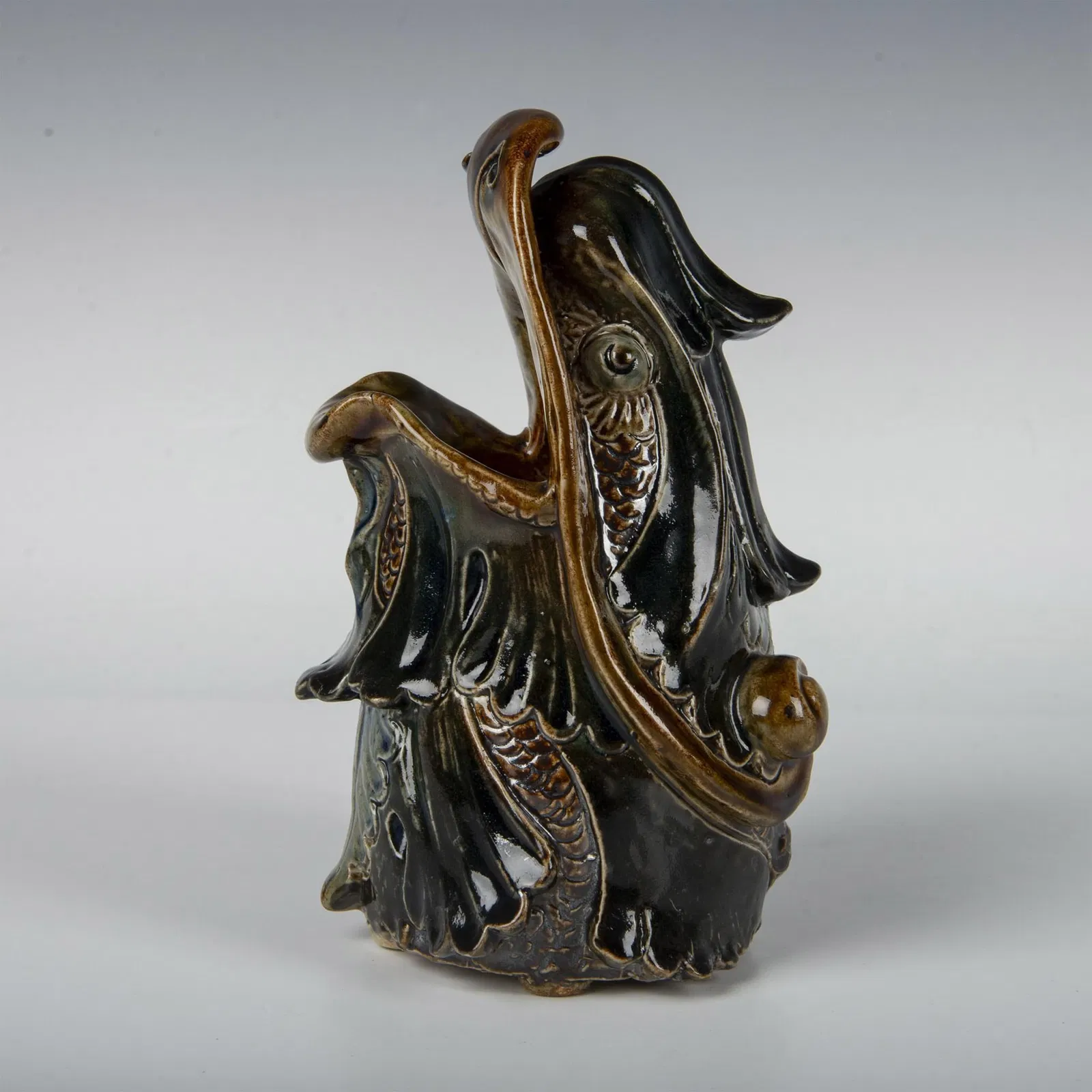 Rare Martin Brothers Pottery Grotesque Dragon Spoon Warmer