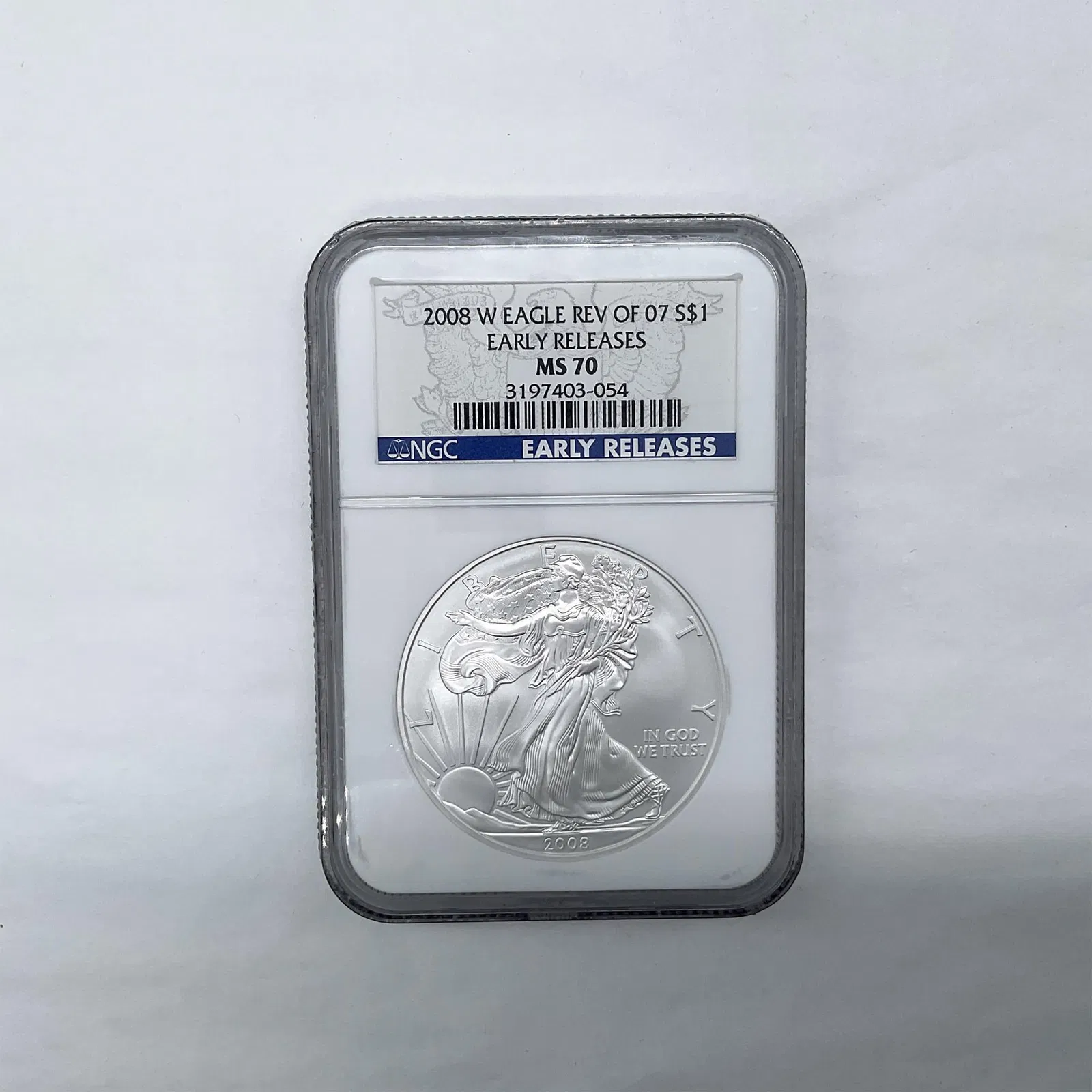 2008-W Burnished Silver Eagle Dollar NGC MS70 Early Rel. Reverse Die of 2007