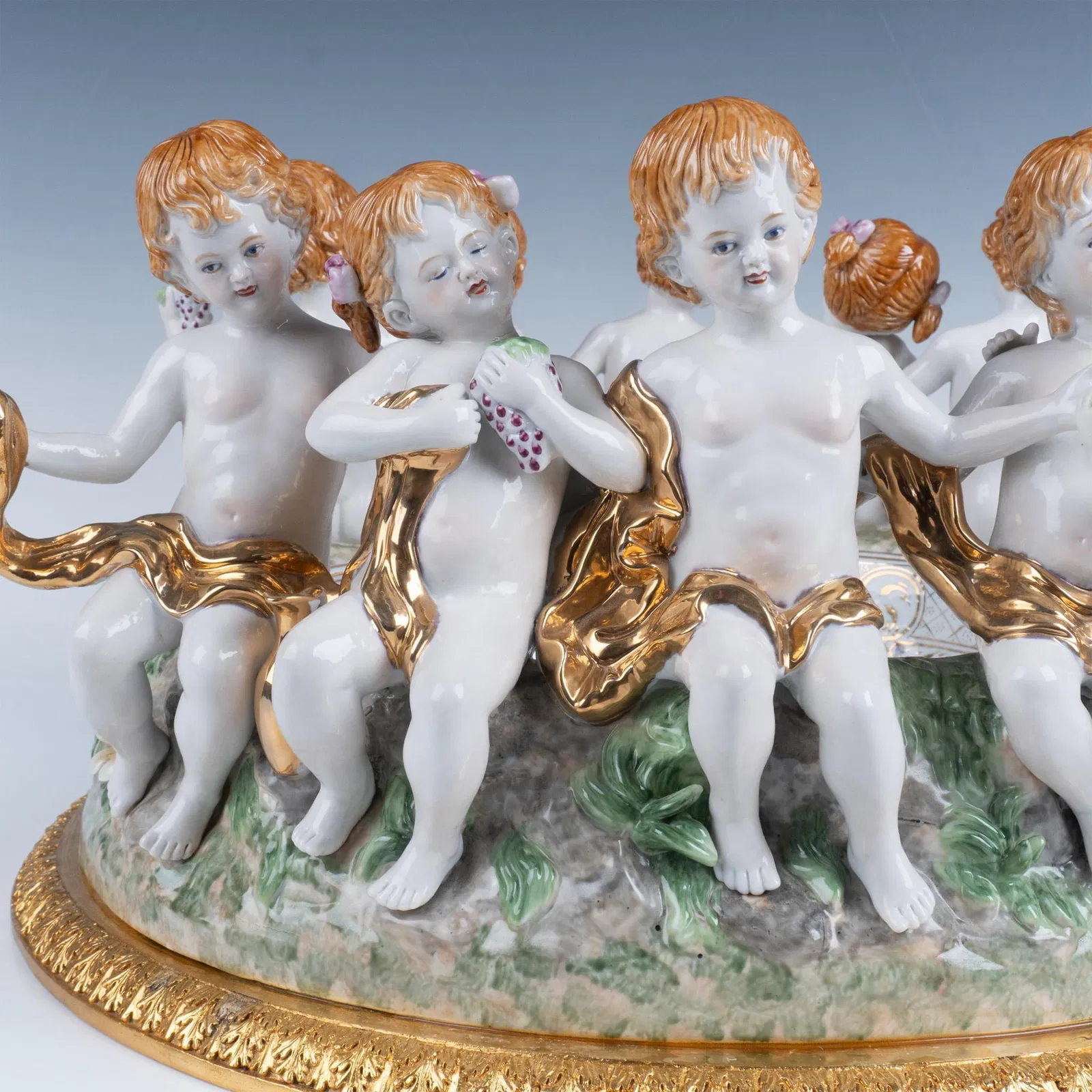 Richard Klemm Porcelain Cherub Ormolu Centerpiece Bowl