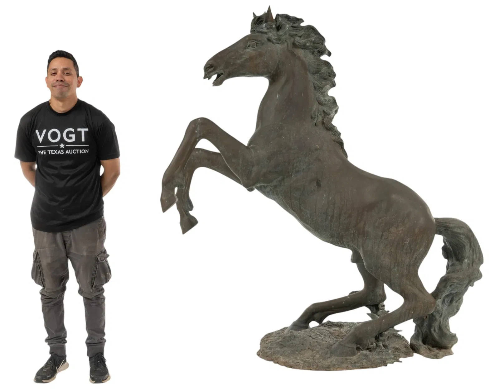 Monumental Bronze Stallion Sculpture