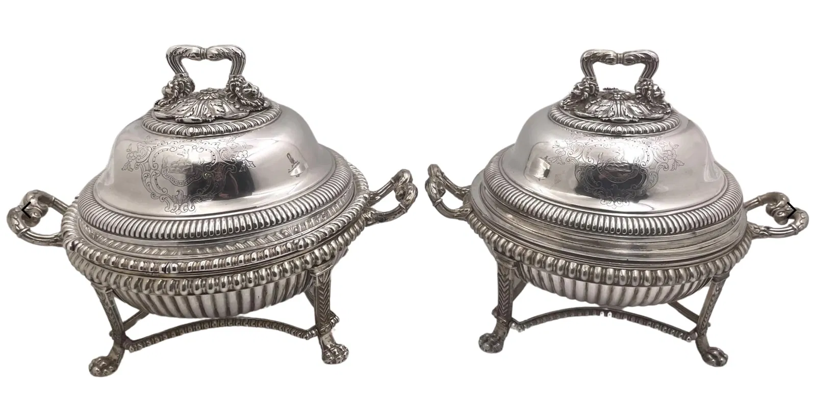 Pair of Paul Storr Sterling Silver 1809 Georgian Taureens / Covered Vegetables