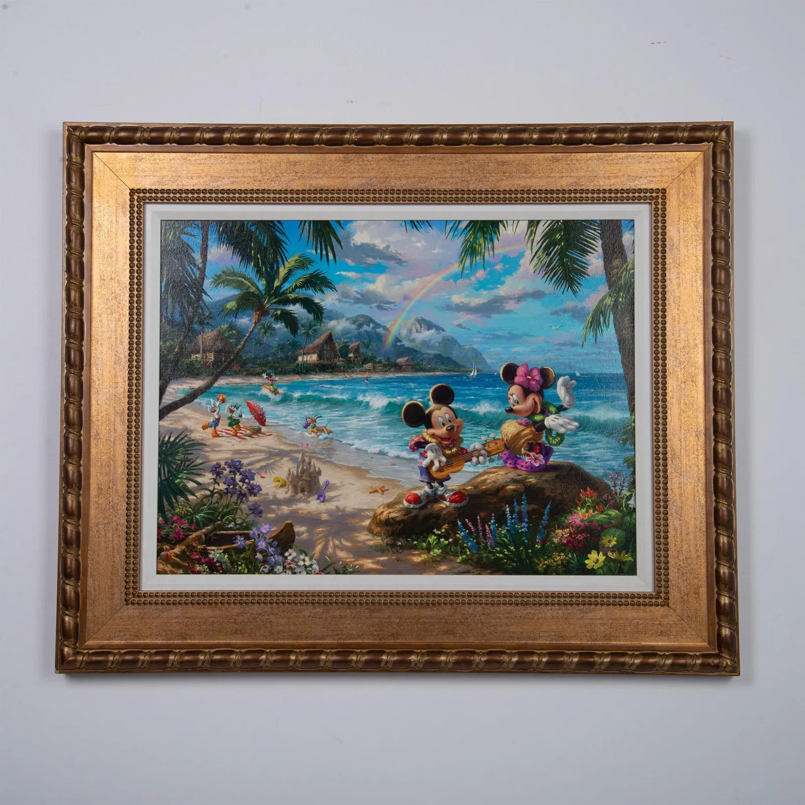 Hand-Embellished Color Giclee on Canvas, Hawaii Mickey