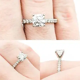 1.17ctw Cushion Diamond Engagement Ring In White Gold