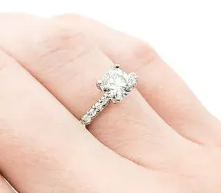 1.17ctw Cushion Diamond Engagement Ring In White Gold