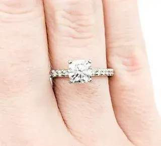 1.17ctw Cushion Diamond Engagement Ring In White Gold