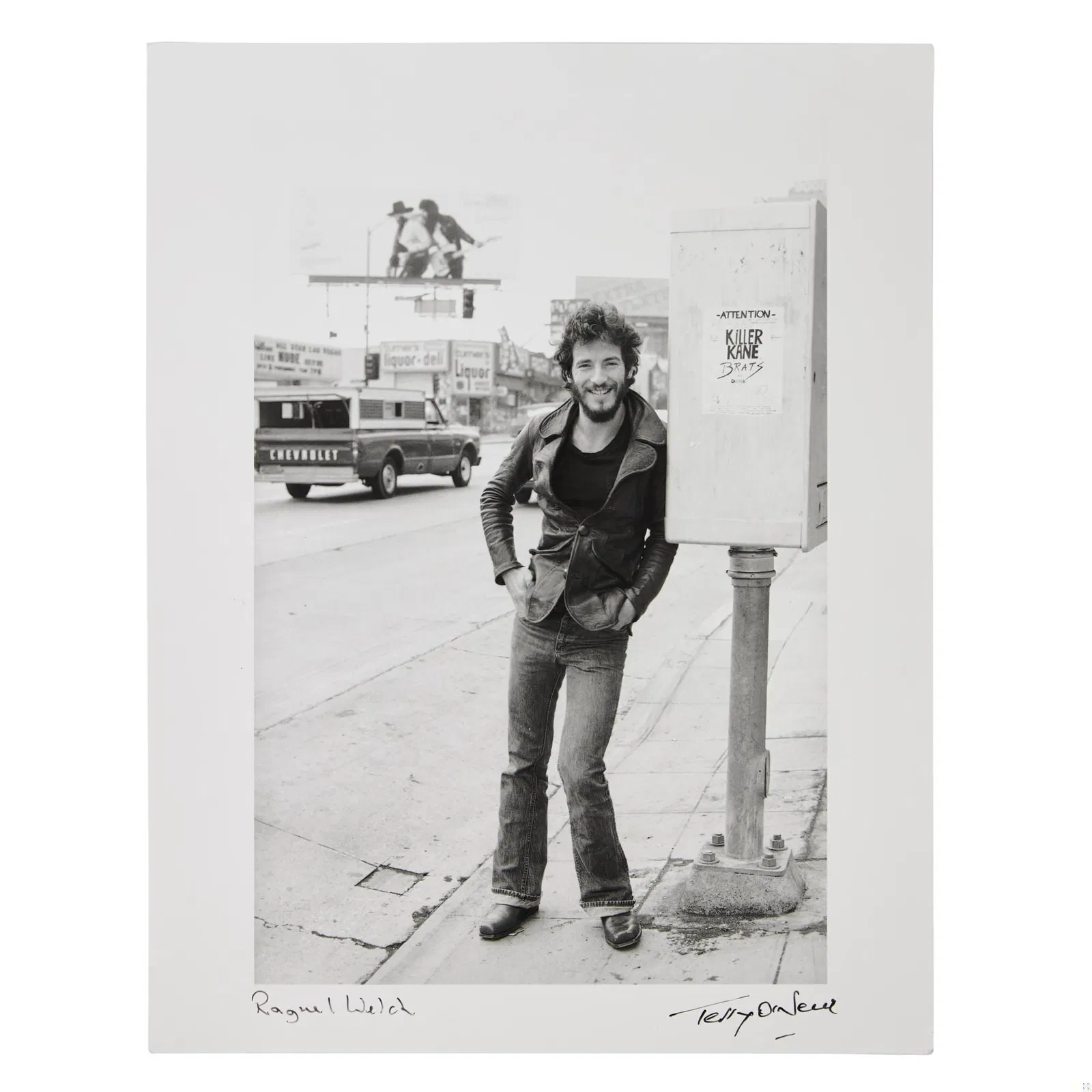 Lot #0280, a photo of Bruce Springsteen taken by Terry O'Neill, was estimated at $200 to $300 and sold for $1,625. Image courtesy of Julien’s.
