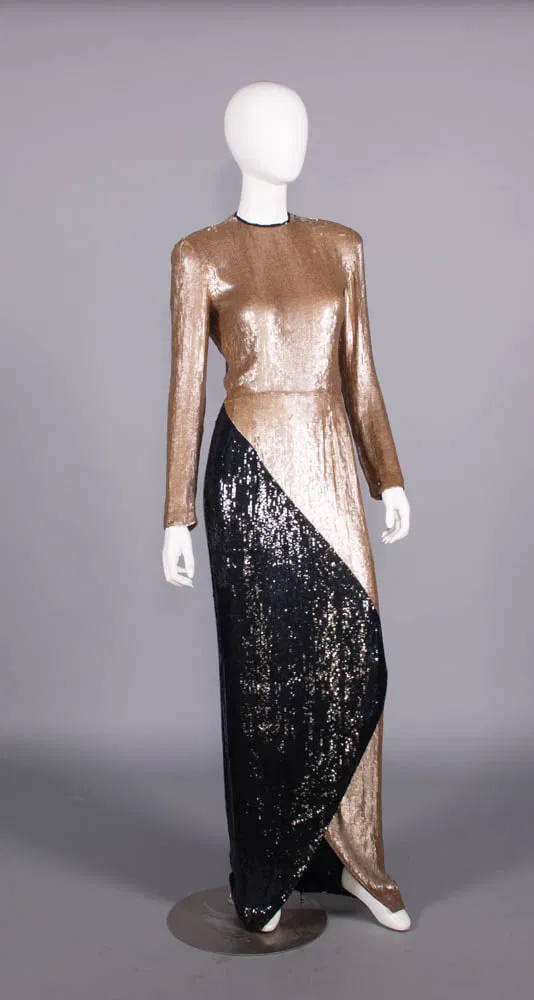 Lot #128, a silk organza Geoffrey Beene evening gown, is estimated at $800 to $1,200. Image courtesy of Augusta Auctions.
