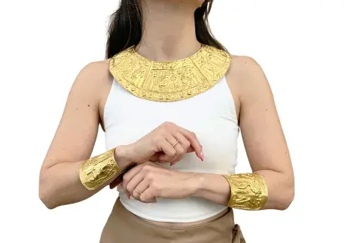 Zolotas 22-karat Gold Greek Set of Necklace and Cuffs