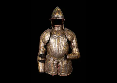 Superb Italian Etched And Gilt Armour By Pompeo Della Cesa