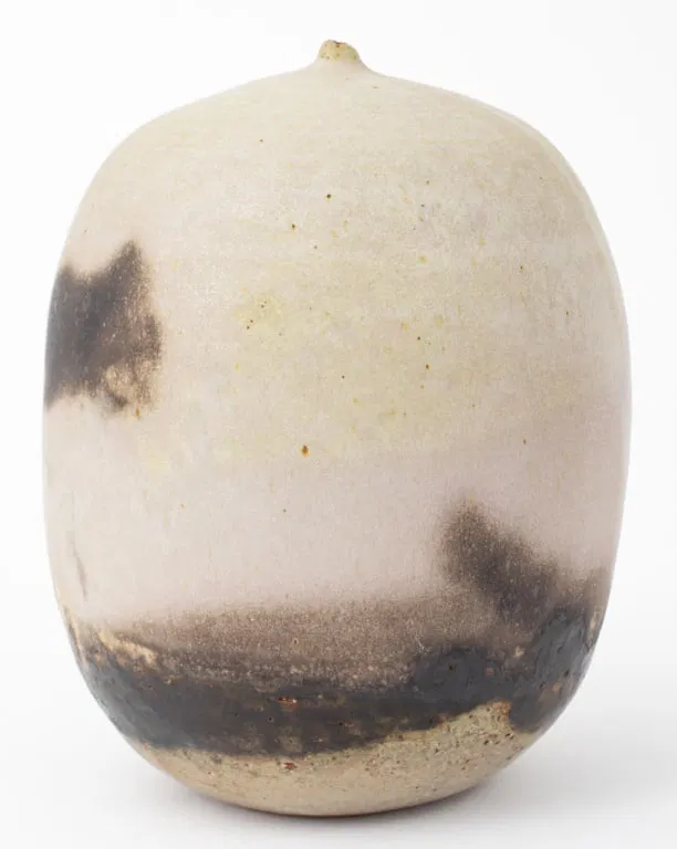 Toshiko Takaezu, matte glazed stoneware closed form. Image courtesy of Auctions at Showplace. 
