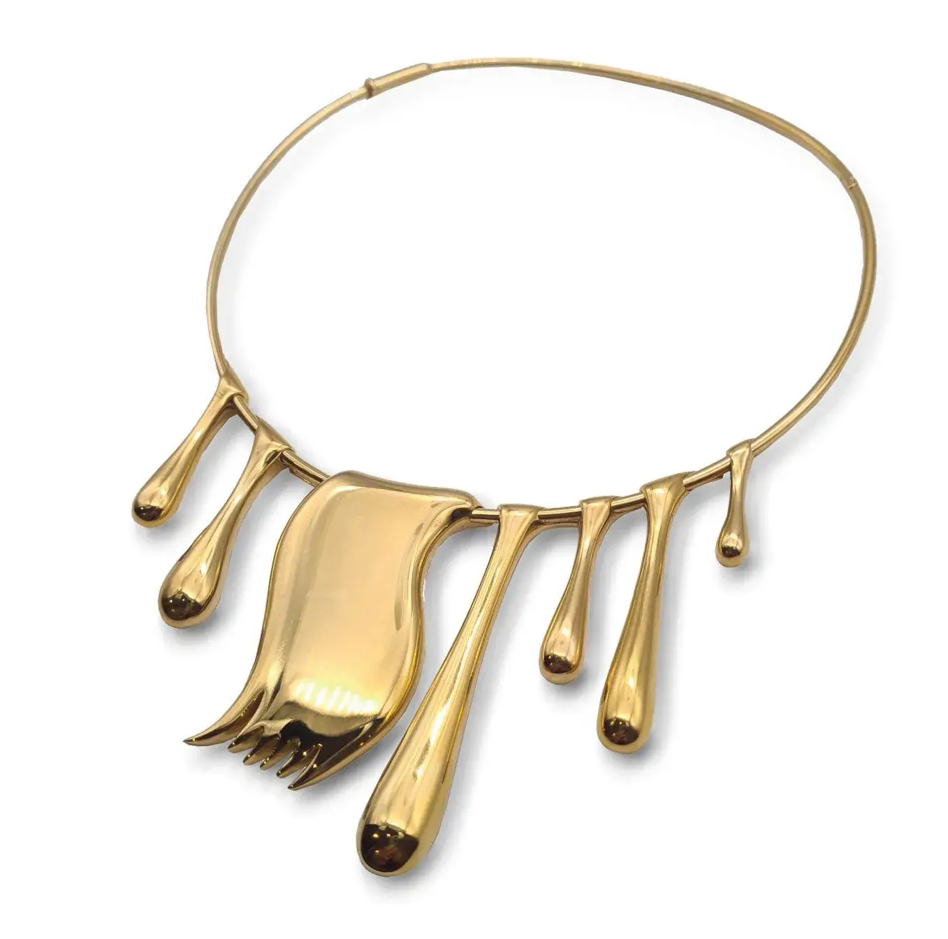 Françoise Pétrovitch (b. 1964), “Éclats de larmes” necklace, 925 silver gilded with 18 ct yellow gold, 2023, MiniMasterpiece edition of 12 and 2 artist's proofs.
© Galerie MiniMasterpiece