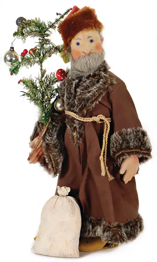 Steiff's felt St. Nicholas doll from 1912 had an opening bid of EUR 850 and sold for USD 14,325. Image courtesy of Ladenburger Spielzeugauktion GmbH.
