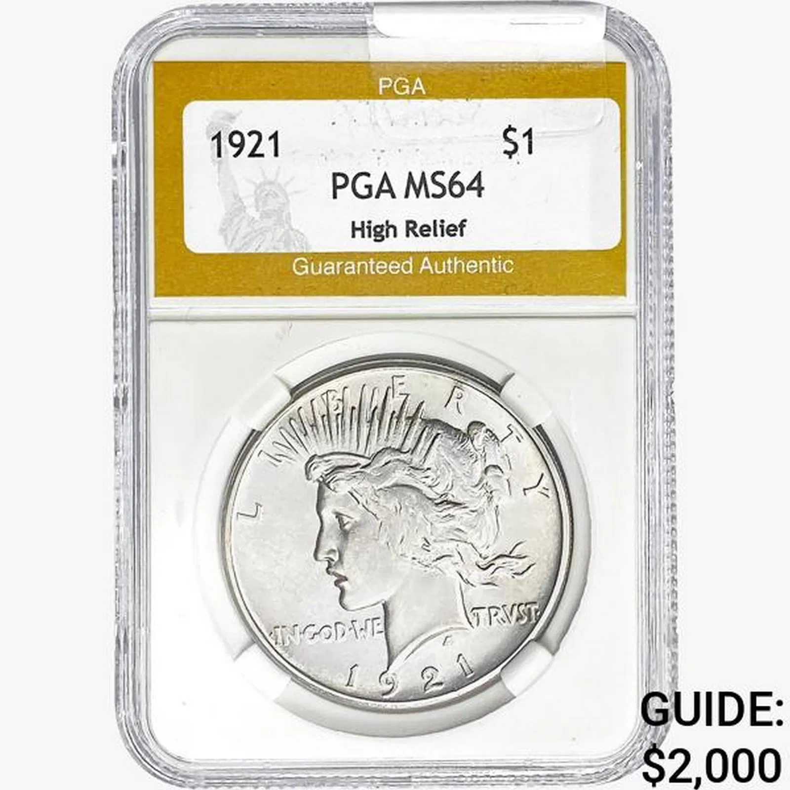 1921 Silver Peace Dollar PGA MS64 HR
