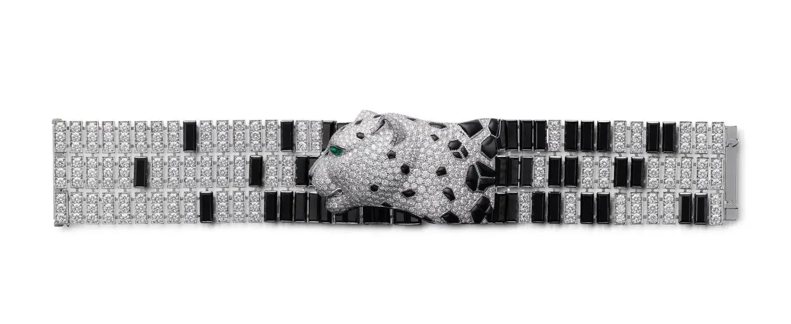 Bracelet (2014) in white gold, onyx, emerald and diamonds.
PHOTO: Vincent Wulveryck © Cartier