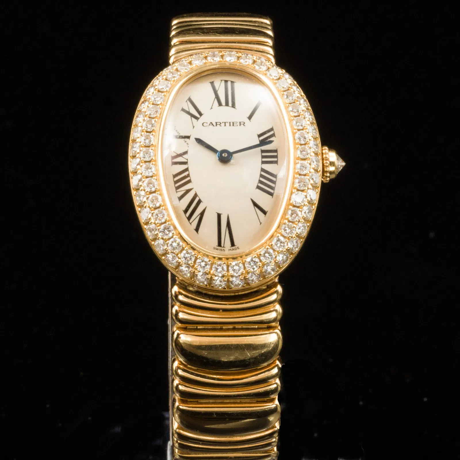 Cartier 18-karat gold and diamond ladies’ watch.  Image courtesy of Everard Auctions & Appraisals. 
